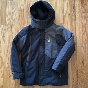 Spyder 7/8 black ski winter jacket great pre owned condition snowboarding snow